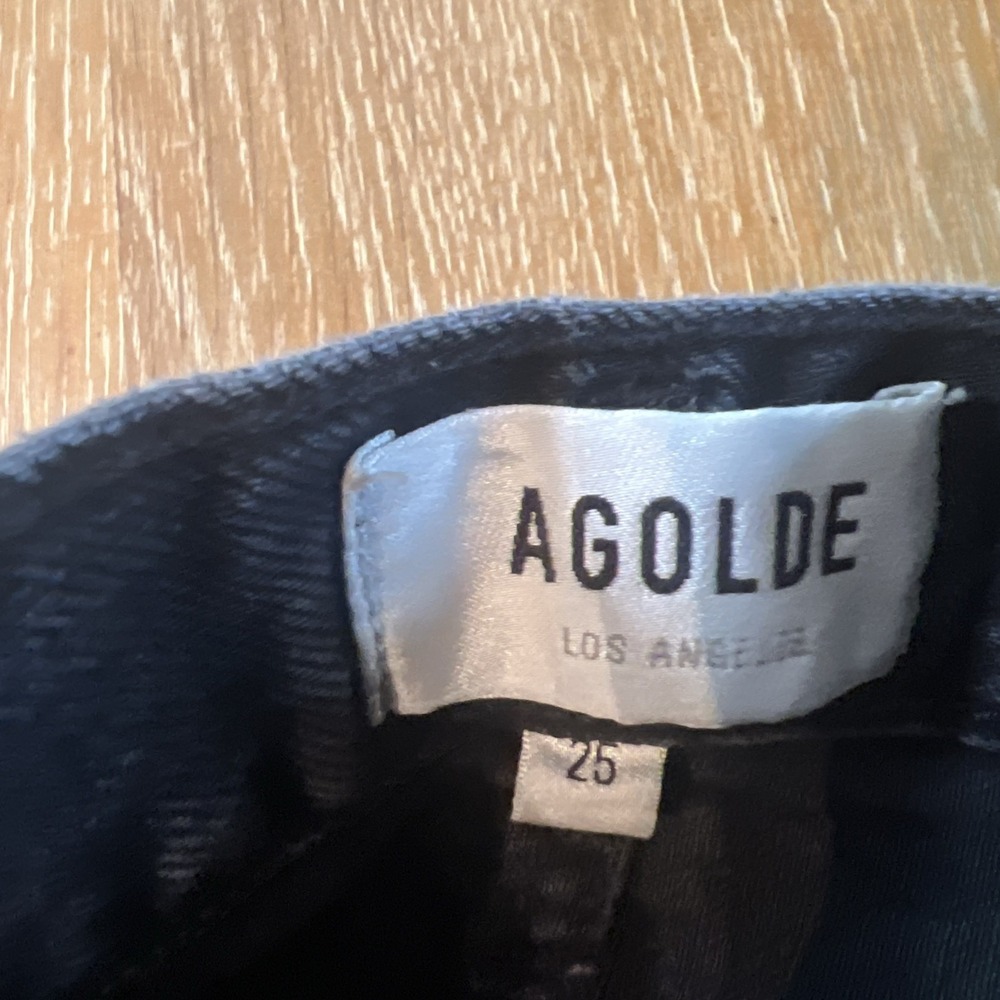 Agolde Womens Distress Fly Button High‎ Rise 90's Jeans Black Size 25 - Picture 2 of 6